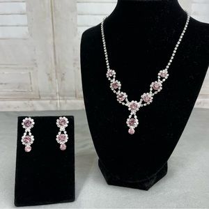 Prom/Special Occasion Necklace and Earrings, Light Purple